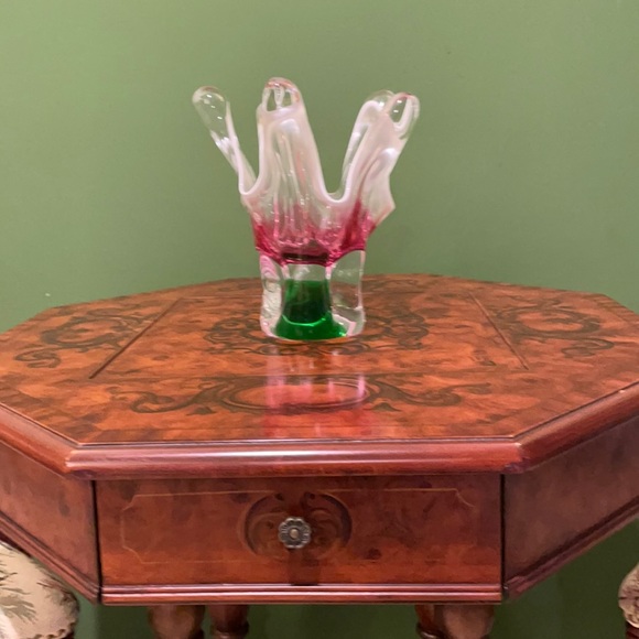 Vintage Bohemian crystal vase 3 tone - Picture 2 of 5